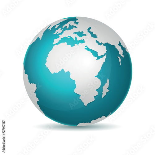 Classic planet earth with gradient style. Globe in flat style Globe in round style.