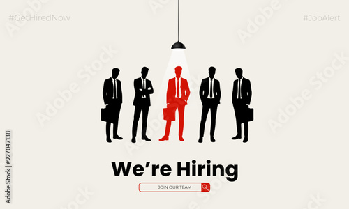 We are hiring join to the team announcement. Hiring recruitment open vacancy design. Creative hiring poster. hiring social media post design.
