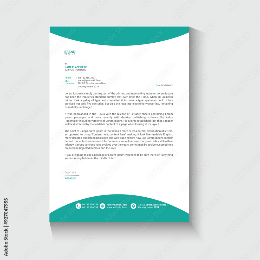 Corporate business letterhead design template Corporate business letterhead design template