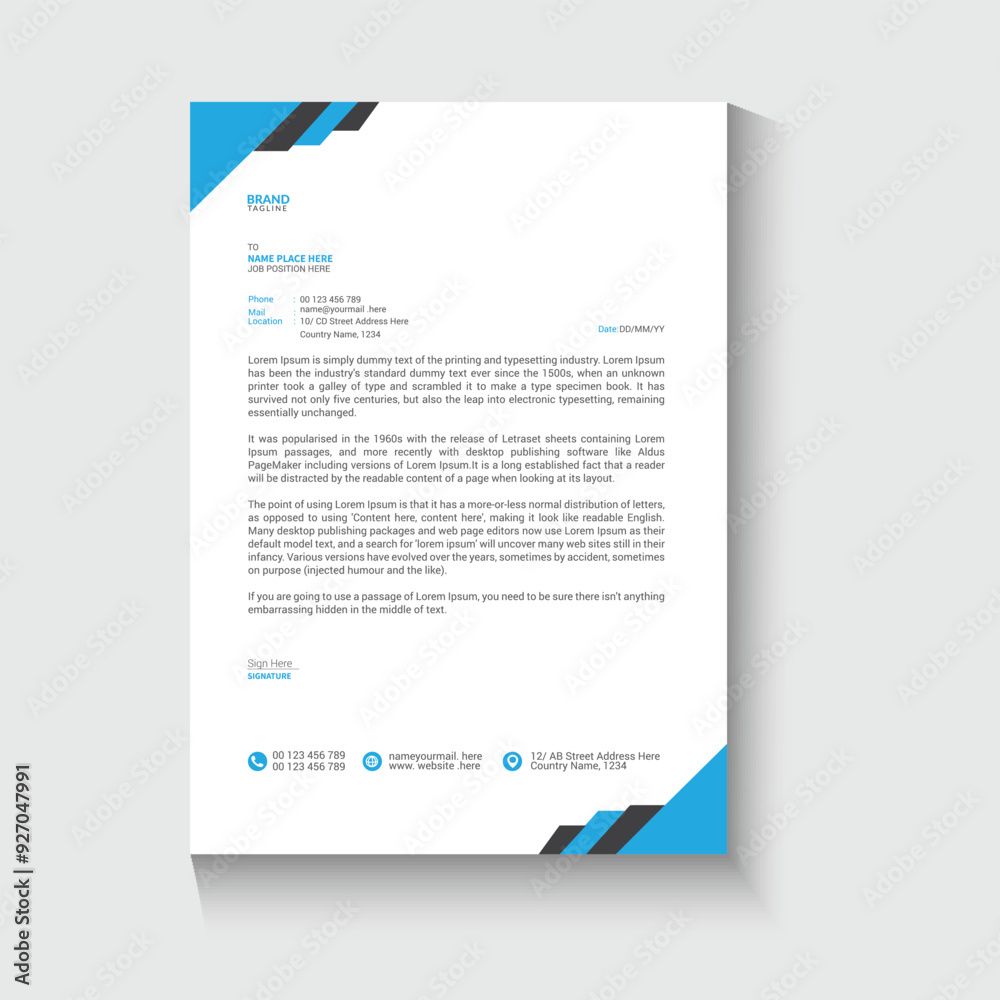 Corporate business letterhead design template Corporate business letterhead design template