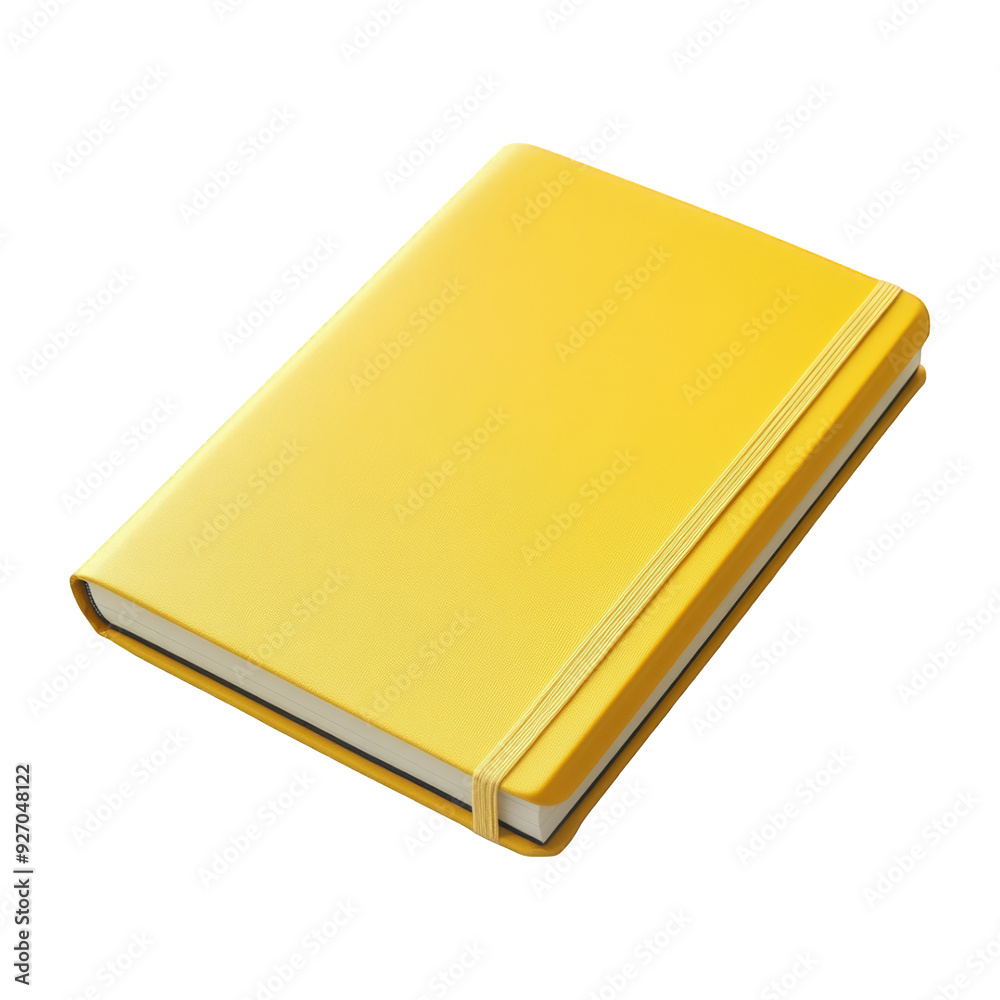 Yellow Notebook With Sleek Design, Isolated On Transparent Png Background, Practical Father'S Day Gift . Generative ai