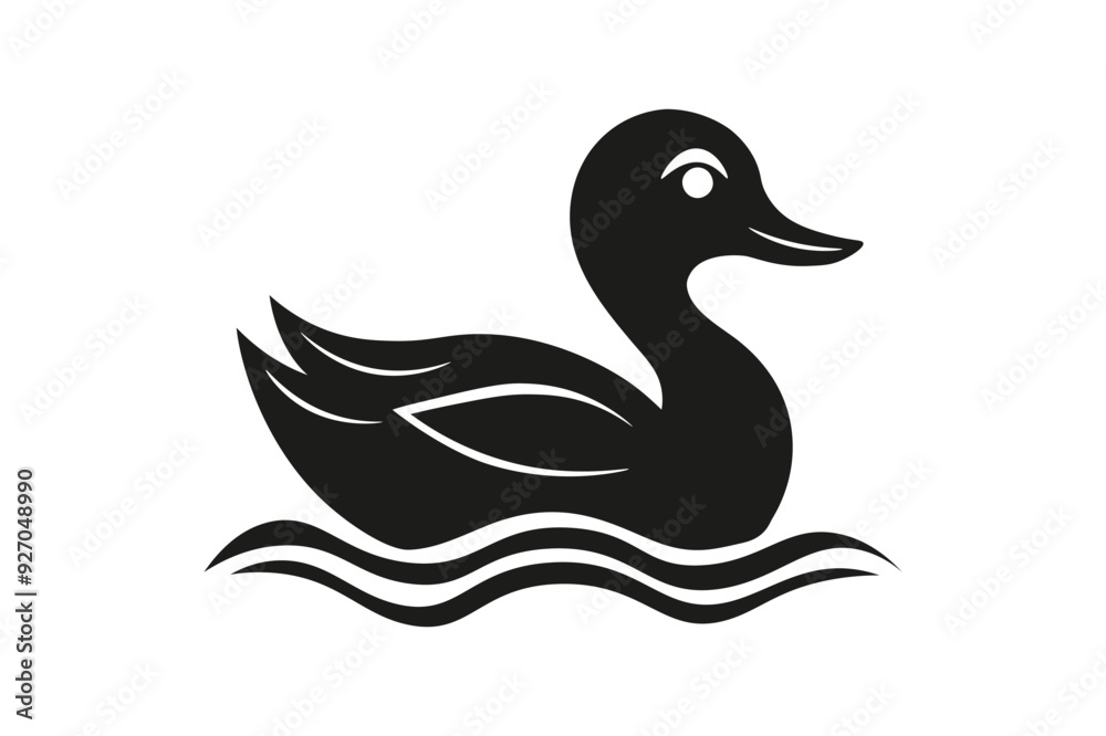 Duck vector art silhouette with white background. Duck vector art silhouette with white background.