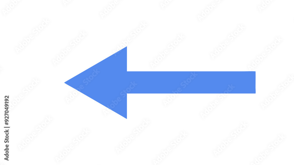 a blue arrow pointing to the left on a white background a blue arrow pointing to the left on a white background