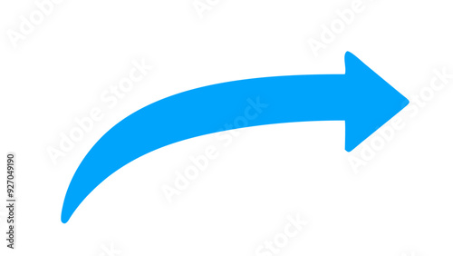 a blue arrow pointing to the right. The arrow has a slight curve, giving it a dynamic appearance