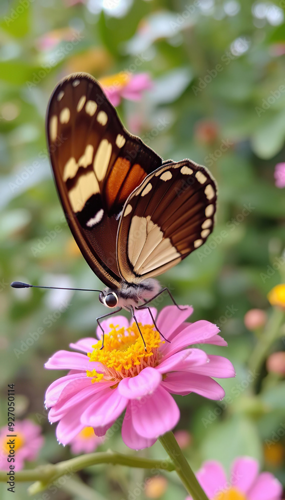 A butterfly is sitting on a yellow flower A butterfly is sitting on a yellow flower