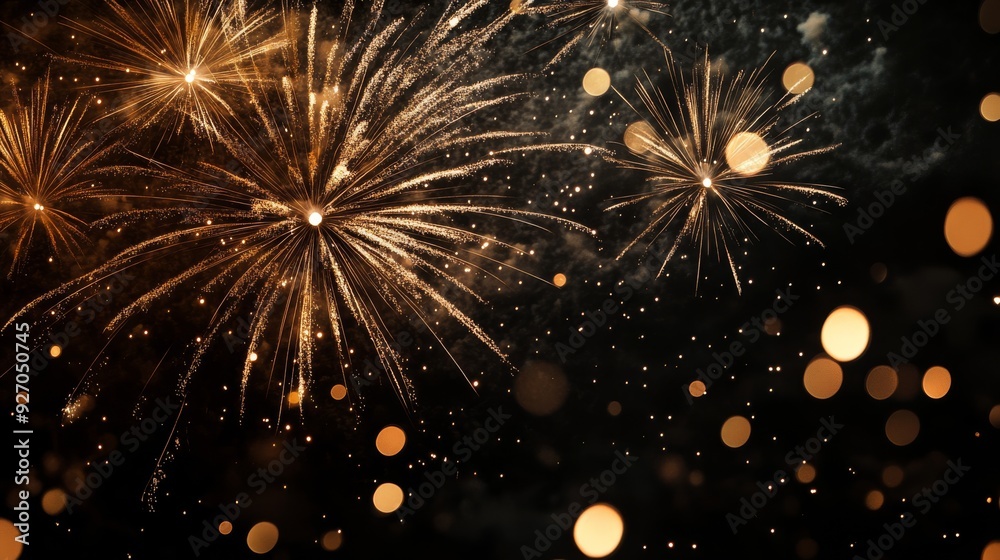 Fototapeta premium Spectacular fireworks display lighting up the dark evening sky