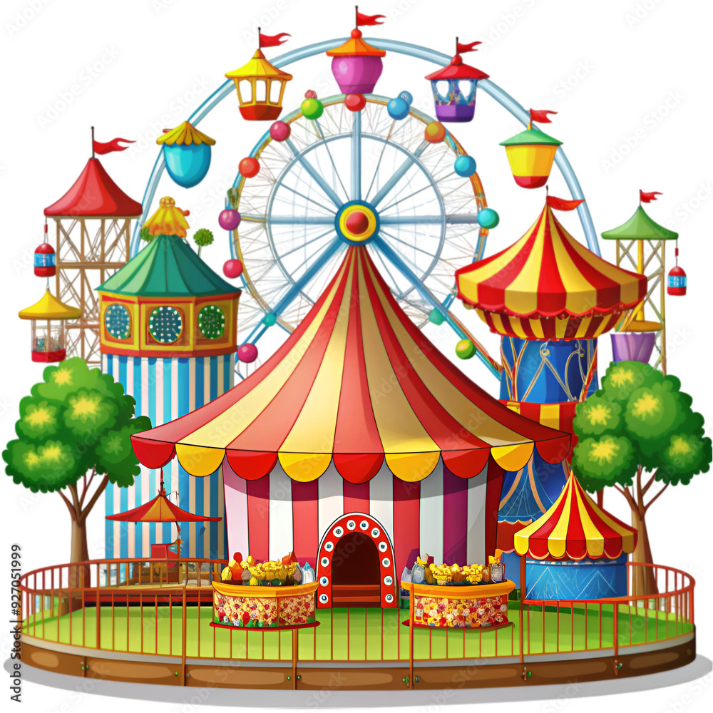 a Cute carousel cartoon a Cute carousel cartoon
