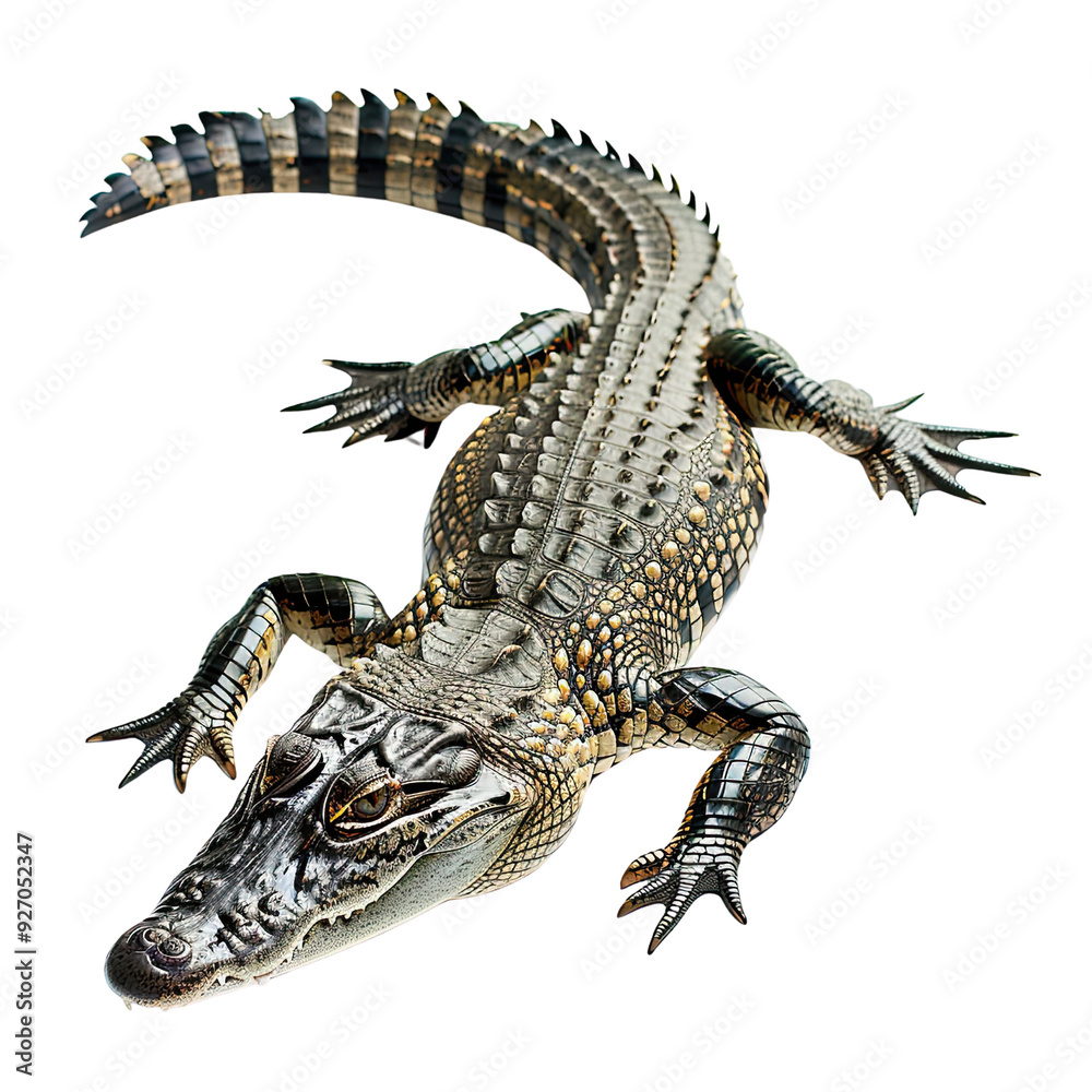 Naklejka premium Closeup of a Crocodile's Head and Body. translucent