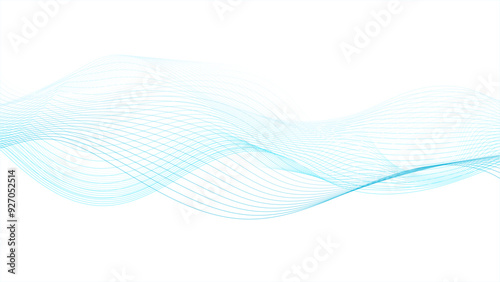 Abstract backdrop with colorful wave gradient lines on white background. Modern abstract blue lines wave background.