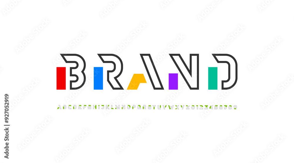 Technology alphabet future space font Technology alphabet future space font