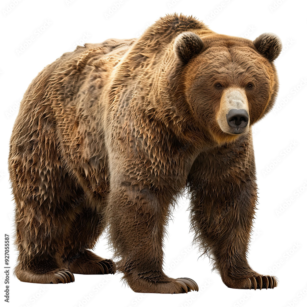 Fototapeta premium Grizzly Bear Standing on translucent