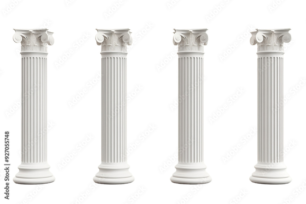Greek columns on white background Greek columns on white background