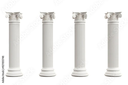 Greek columns on white background