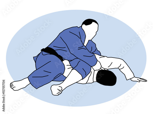 brazilian jiu-jitsu vector art, omoplata submission, grappling  black belt,  bjj design, icon