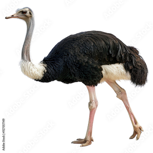 Ostrich Standing on 
translucent