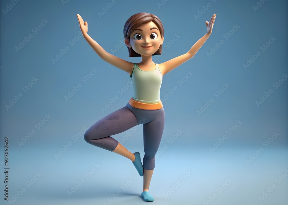 A woman doing yoga 3D illustration AI generated A woman doing yoga 3D illustration AI generated