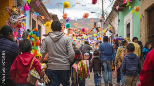 Wallpaper Mural Festive Las Posadas Celebration in Mexico with Colorful Decorations and Traditional Procession Torontodigital.ca