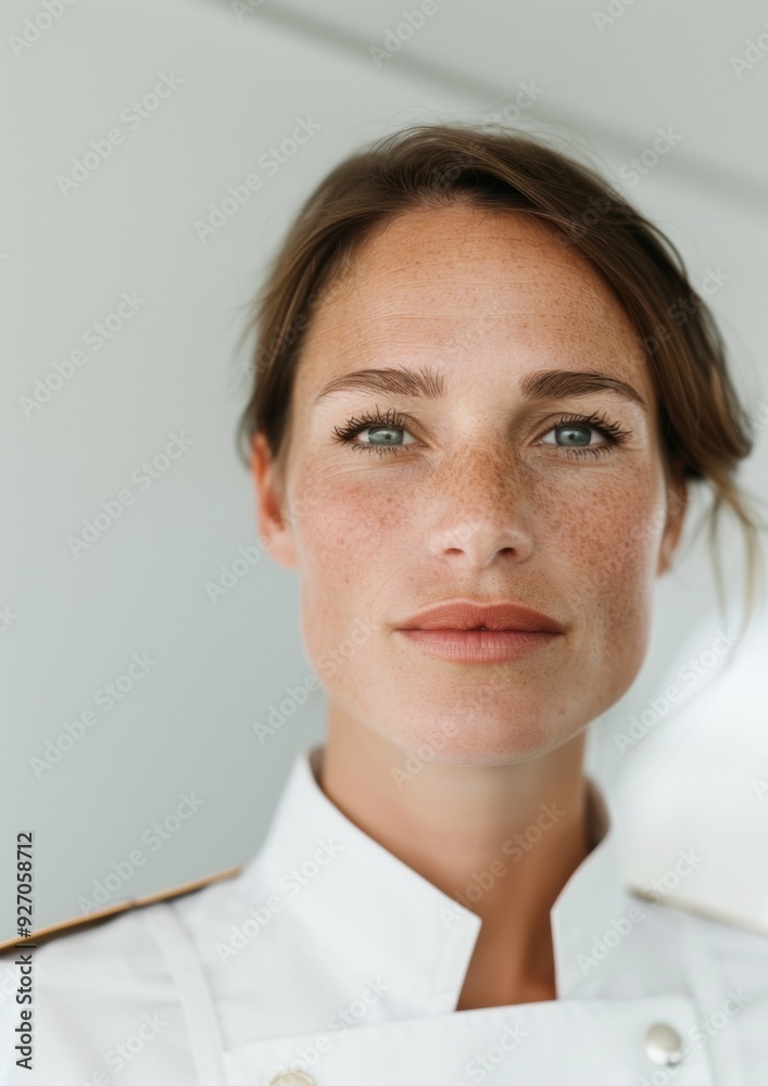Confident Female Airplane Captain in Cockpit at Daytime Highlighting Leadership and Professionalism Confident Female Airplane Captain in Cockpit at Daytime Highlighting Leadership and Professionalism