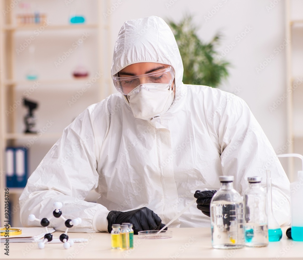 Doctor working in lab in coronavirus COVID-19 concept Doctor working in lab in coronavirus COVID-19 concept