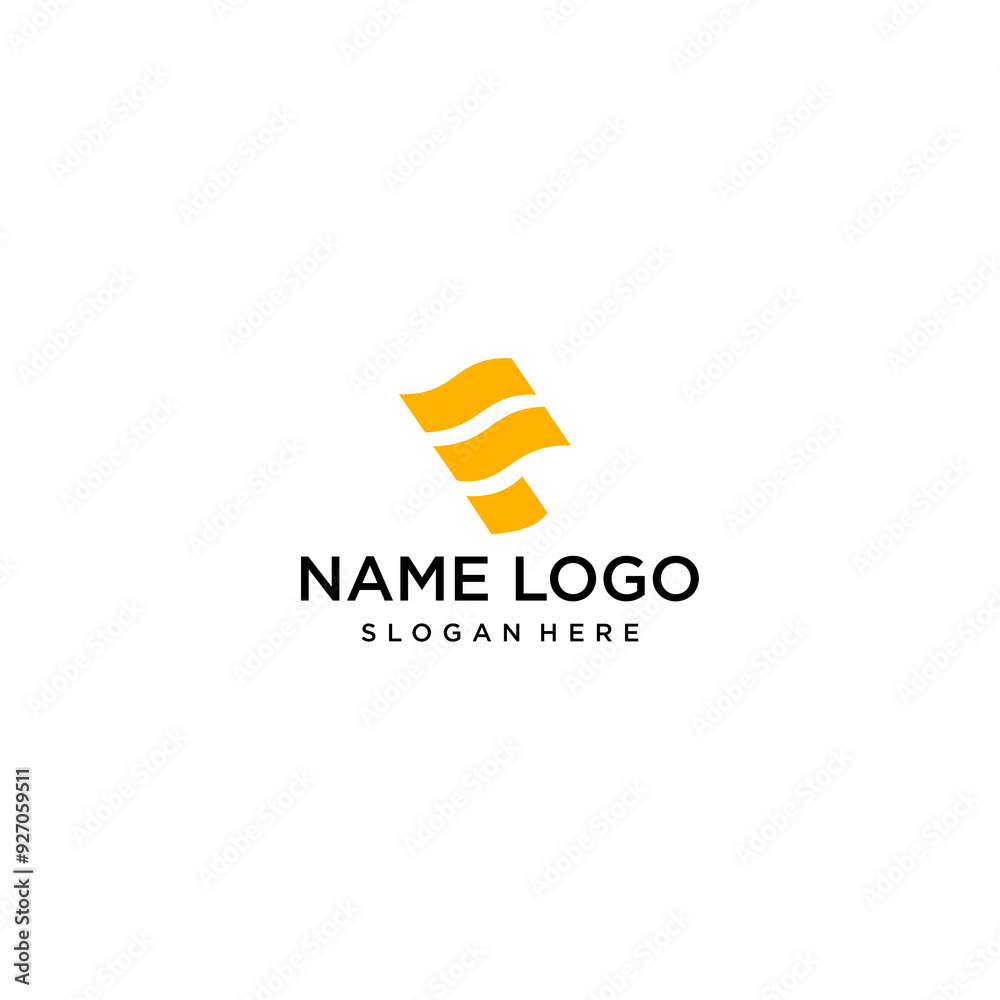 letter f flag modern logo letter f flag modern logo