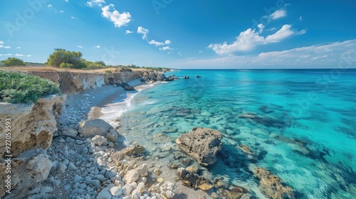 Serene Cyprus Beach Coastline with Crystal Clear Waters