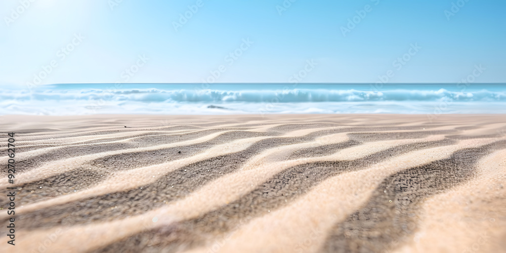 Experience a profound sense of peace and calmness at a tranquil beach with stunning sand designs and crystalclear waters, perfect for unwinding and enjoying leisurely moments by the shore