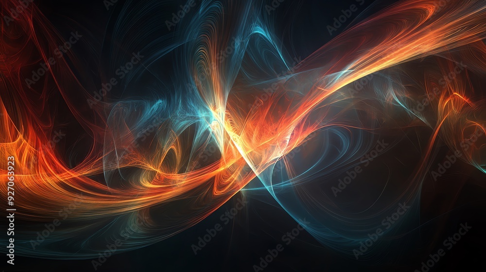 Obraz premium Abstract Art with Intertwining Light Streams