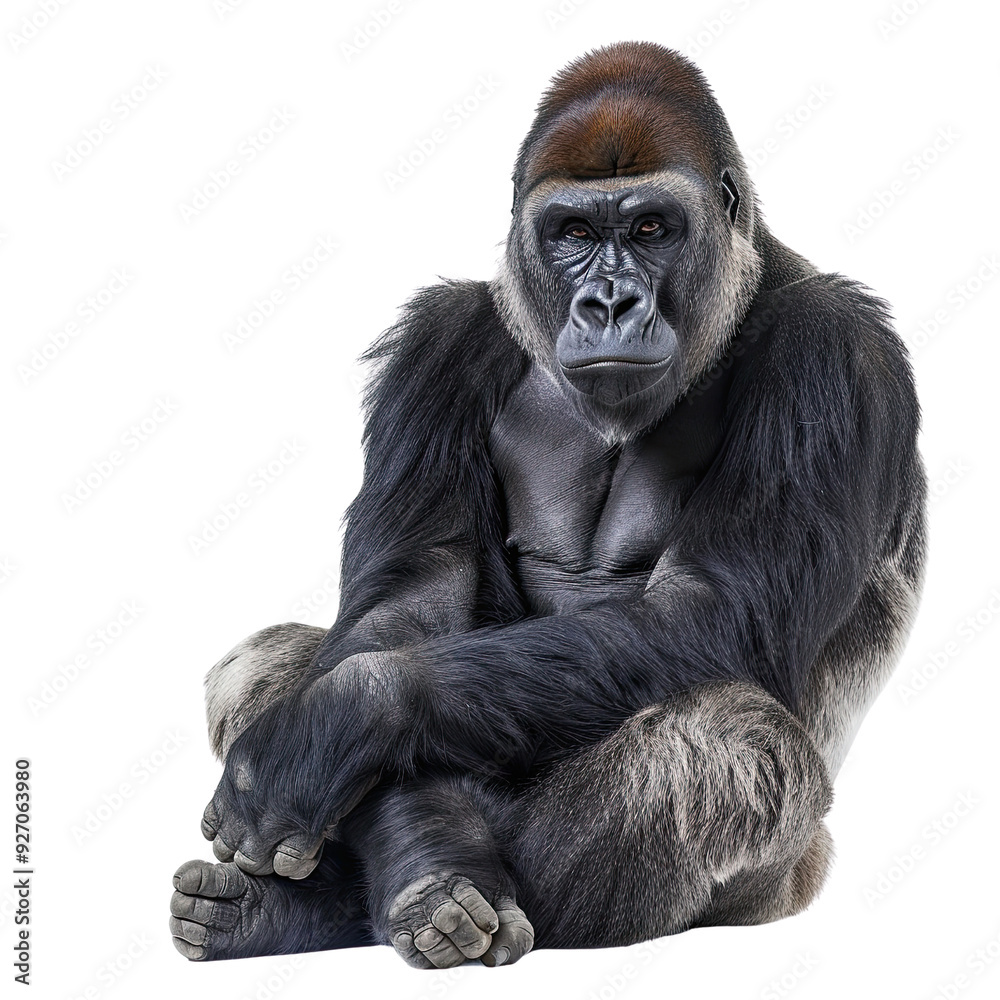 Gorilla Sitting on translucent Gorilla Sitting on translucent