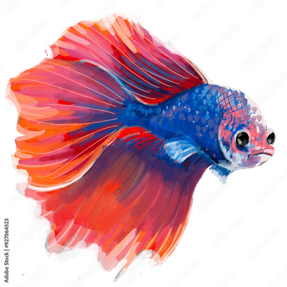 Fototapeta premium Red Siamese fighting fish or ikan cupang