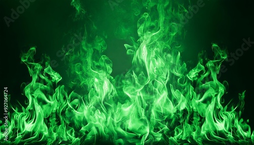 Vibrant Green Flames