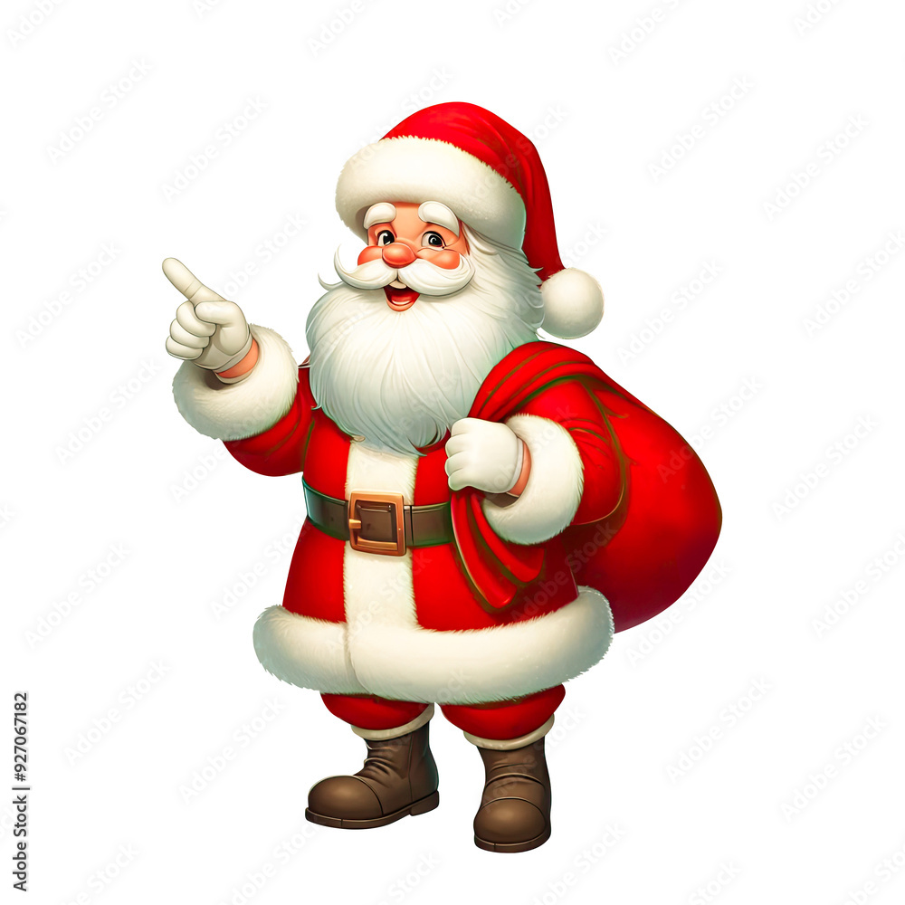 2D cartoon character Santa Claus, Marry Christmas happy smile isolated on transparent background 2D cartoon character Santa Claus, Marry Christmas happy smile isolated on transparent background