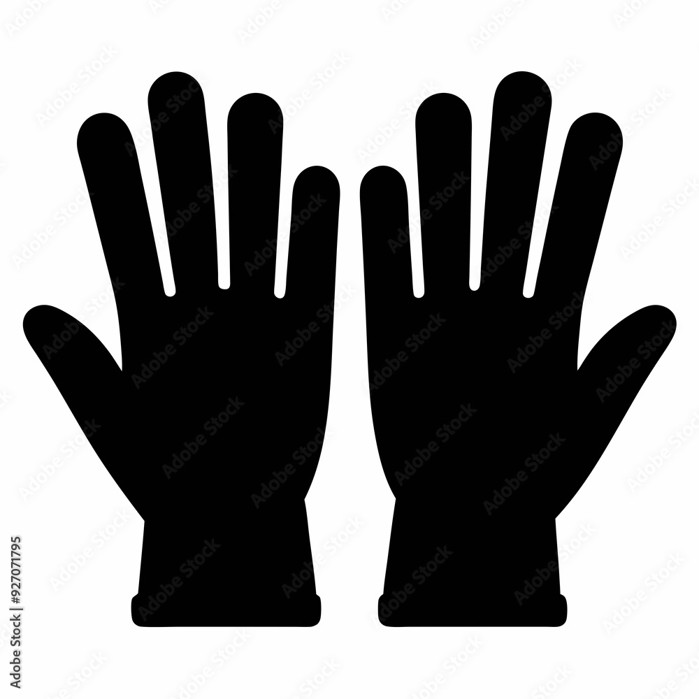 A pair of simple gloves silhouette vector illustration A pair of simple gloves silhouette vector illustration