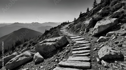 stone steps in the mountains