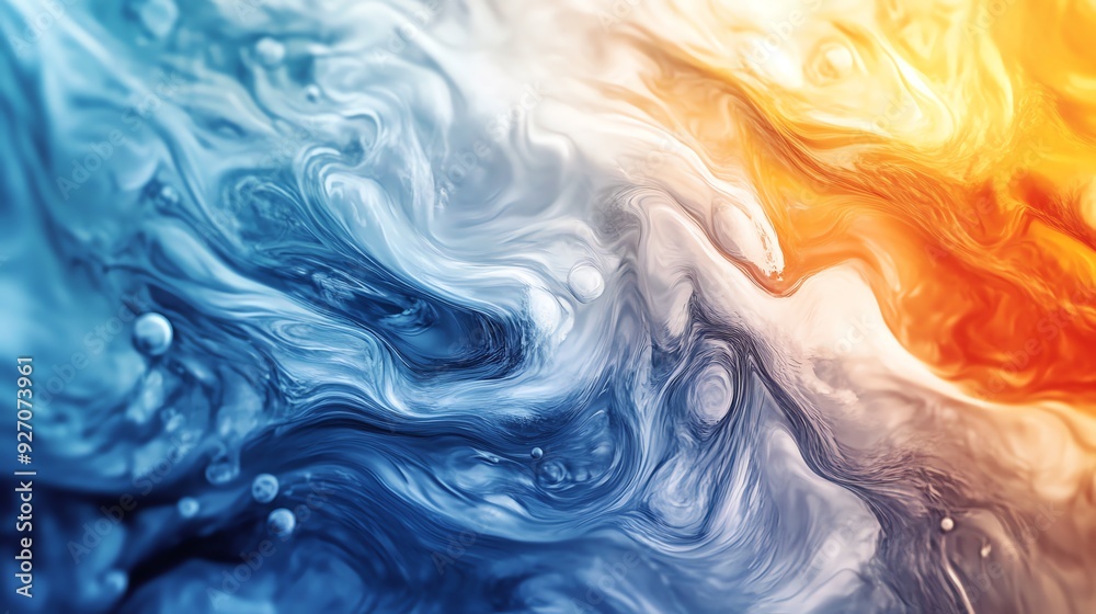 Obraz premium Abstract Swirling Colors: A Dynamic Blend of Blue and Orange