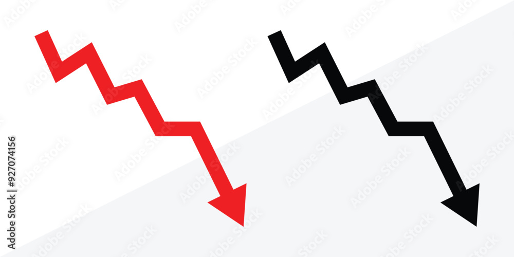 Business share market downfall red arrow. Businessman stick figure character downfall by dollar coin and decrease arrow chart. Business failure, investment loss or market crash crisis in eps 10. Business share market downfall red arrow. Businessman stick figure character downfall by dollar coin and decrease arrow chart. Business failure, investment loss or market crash crisis in eps 10.