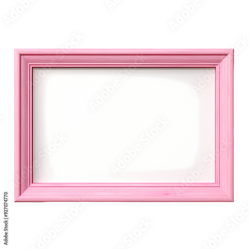 A blank pink picture frame isolated on a black background.