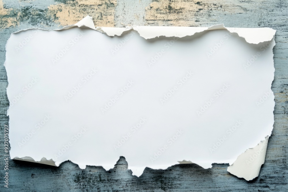 Naklejka premium white paper ripped message torn note background piece