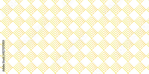 Vector overlapping wave creative Pattern geometric square wave line. gold and orange square line seamless stripe geometric create retro diamond pattern white background.