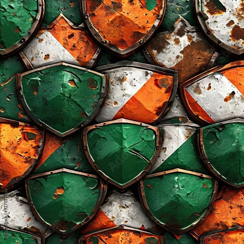 Irish Flag Shields Pattern photo