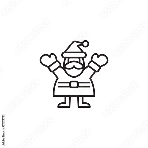 Santa Clause icon in thin line style vector illustration graphic design