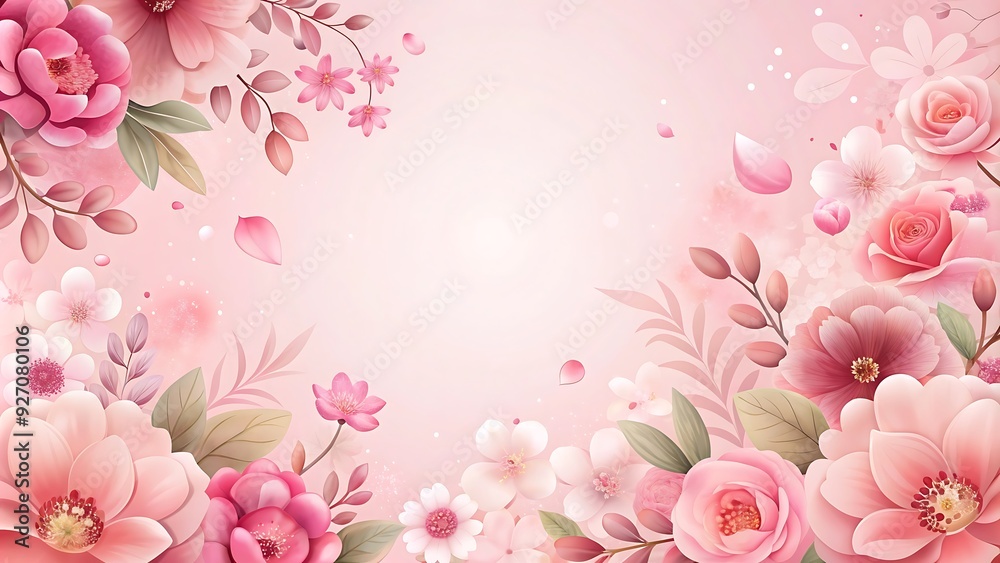 Pink Floral Background with Copy Space. Pink Floral Background with Copy Space.