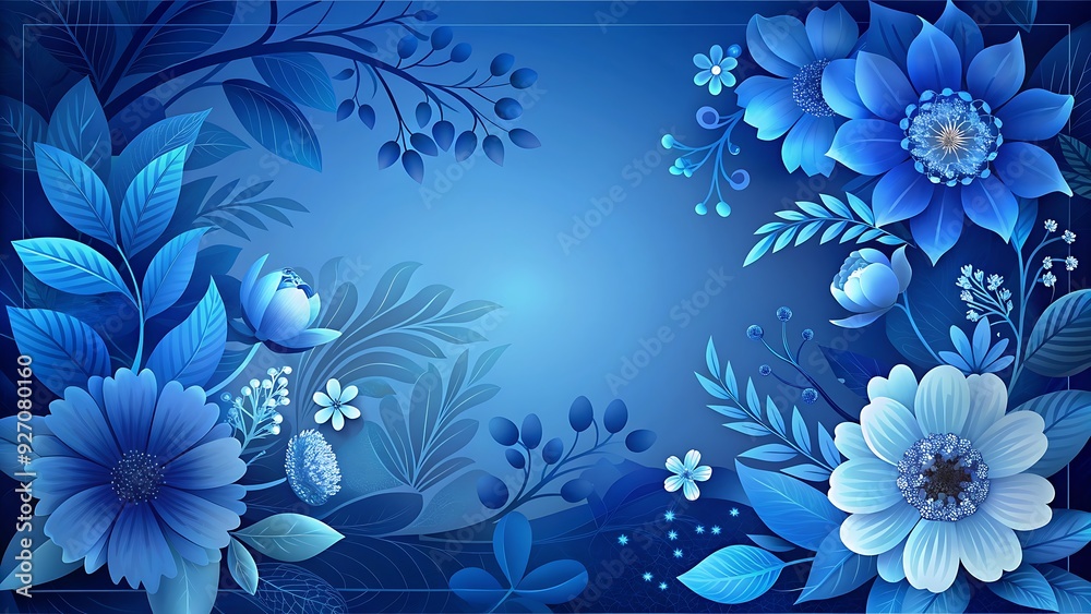 Blue Floral Background. Blue Floral Background.