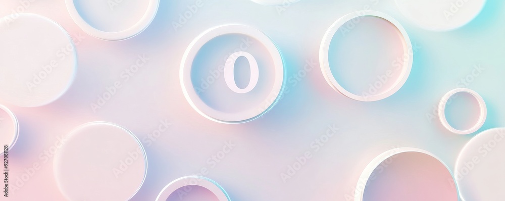 Abstract white geometric circles on a blurred background Abstract white geometric circles on a blurred background
