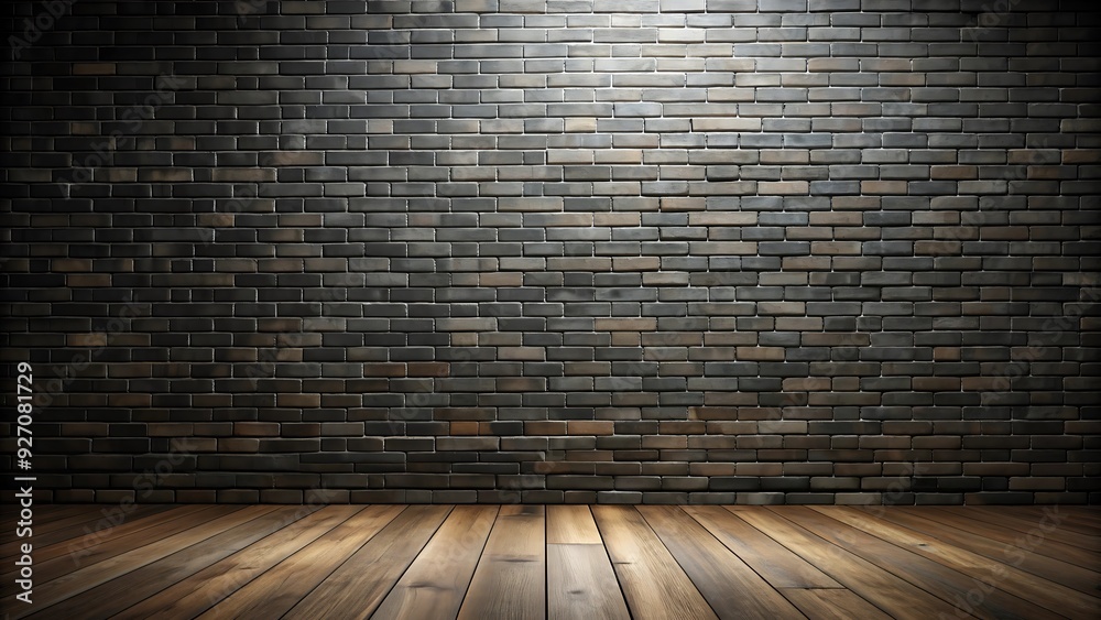 Brick Wall Background with Wooden Floor. Brick Wall Background with Wooden Floor.