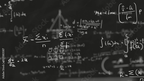 Animation of math formulas, illustrations of floating mathematics problems suitable for motion graphic assets about mathematics formulas, science, technology