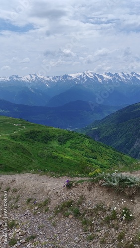 beautiful mountains landscape annd nature in svaneti georgia