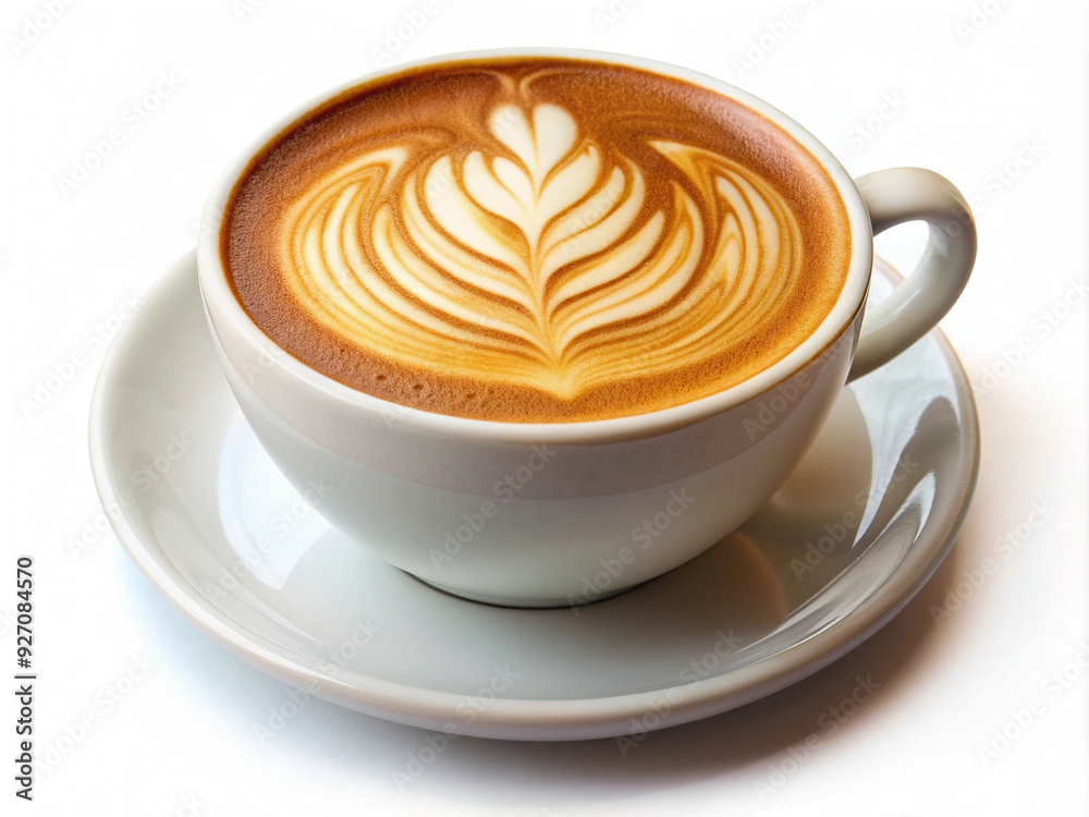 Hot coffee in the cup on white background Hot coffee in the cup on white background