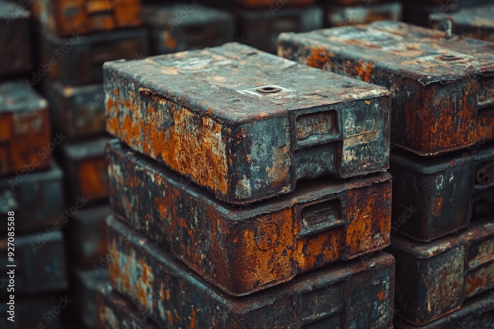 Obraz premium Old metal storage boxes