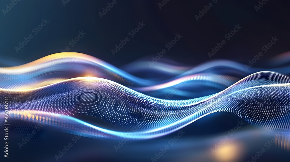 Abstract Blue & Gold Wave Background Abstract Blue & Gold Wave Background