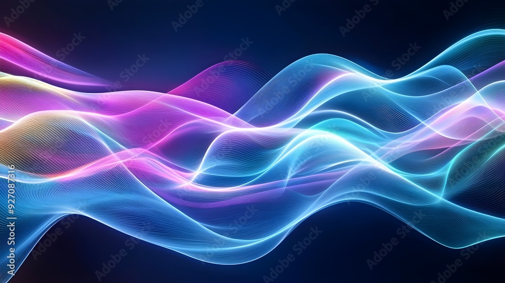 Abstract Blue & Pink Waves, Futuristic Design Abstract Blue & Pink Waves, Futuristic Design